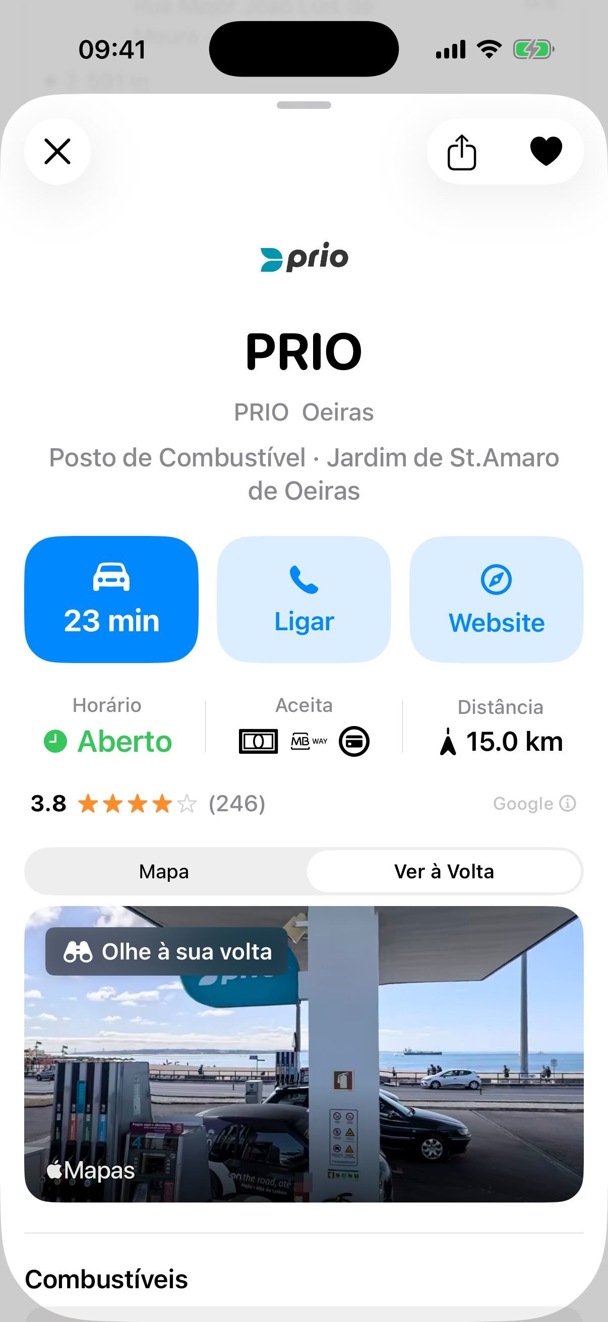 Captura de ecrã portuGAS - preços combustíveis Portugal, postos de gasolina baratos