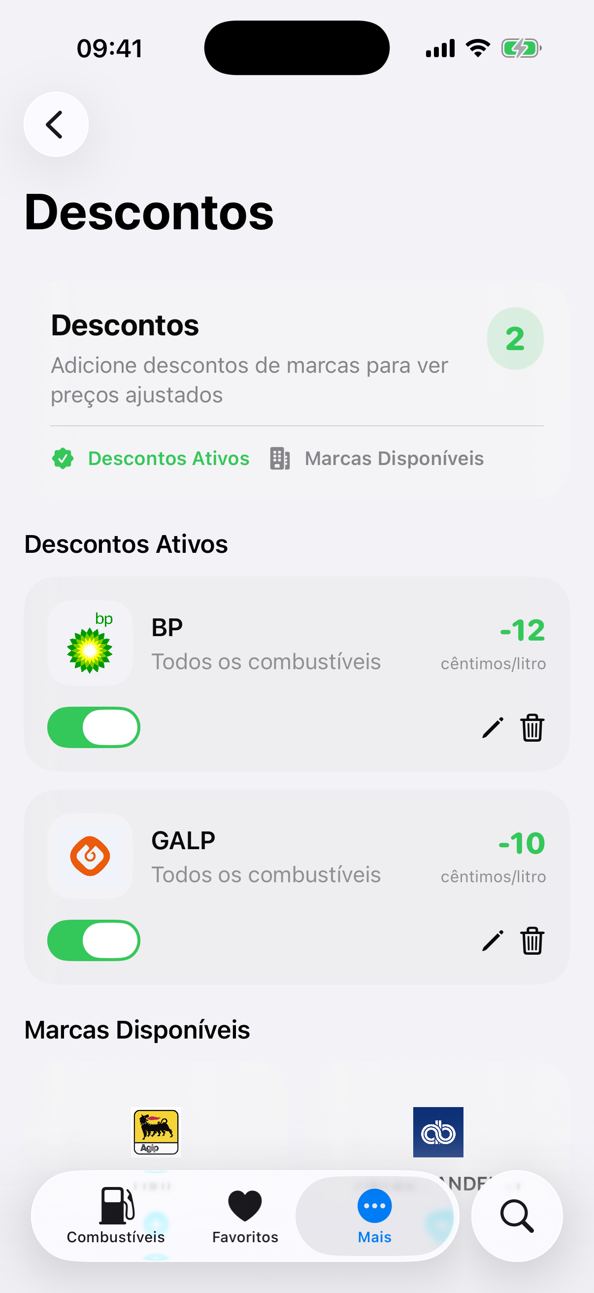 Captura de ecrã portuGAS - preços combustíveis Portugal, postos de gasolina baratos